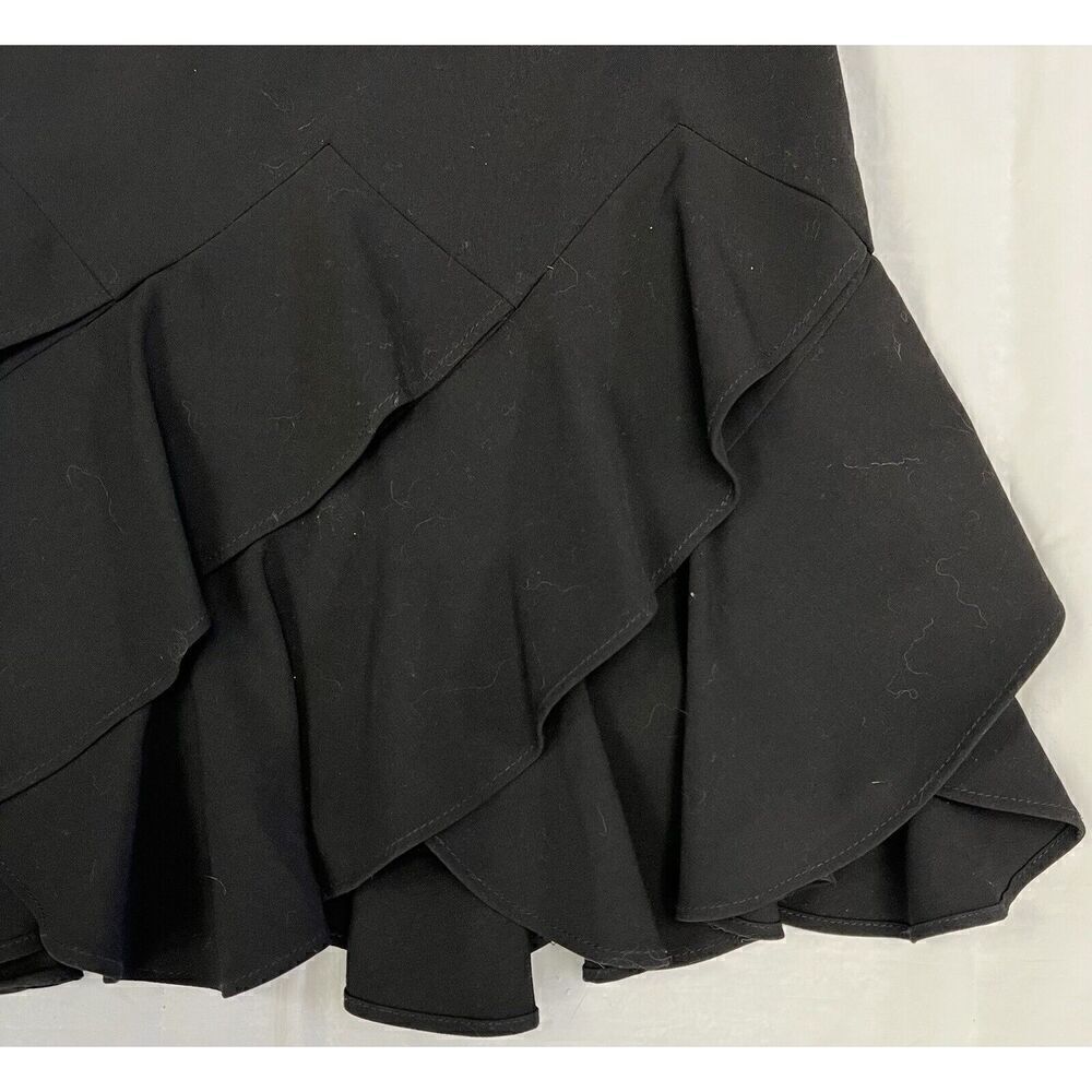 Cache Polyester Blend Black Asymmetrical Tiers Sk… - image 3